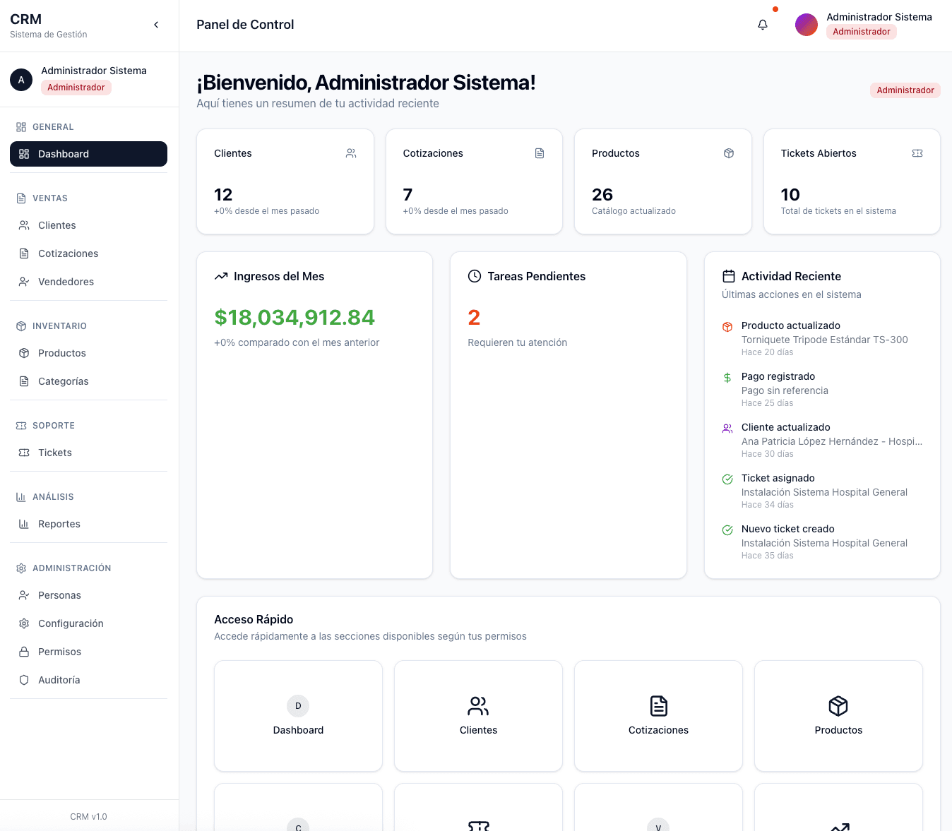 Sistema CRM Empresarial